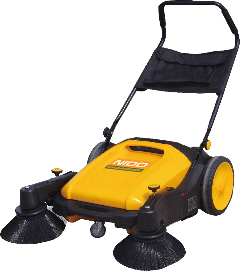 VEVOR Walk-Behind Hand Push Floor Sweeper, 25.6 inch Sweeping Width Floor Sweeper Manual Non-Electric, 5-Gallon Waste Container, Angle & Height