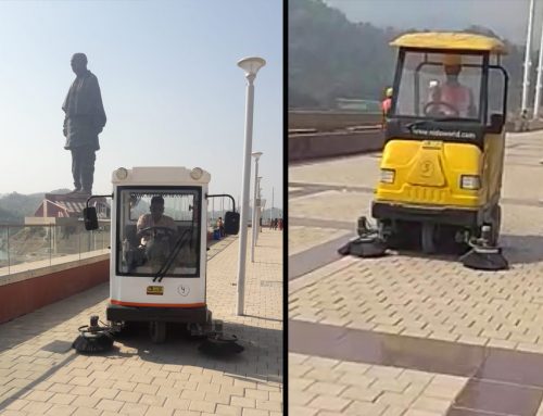 Sweeping & Cleaning the site at Statue of Unity
