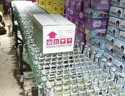 Flexible Skate Wheel Conveyor With Side Guide Rollers