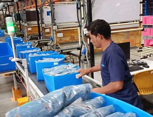 Pack Line Conveyor With Through Beam Sensors