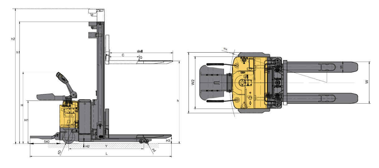 Heavy-Duty-Electric-Pallet-Truck-drawing