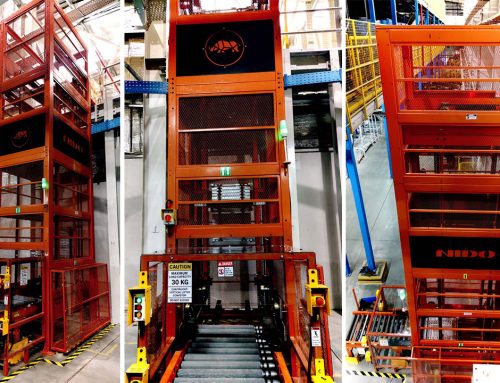 Continuous Vertical Lifting Conveyor for E-Commerce Tote and Bin Movement